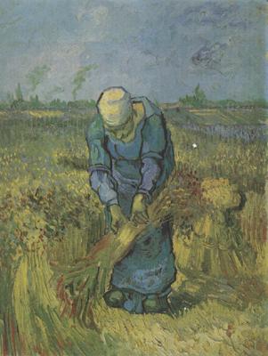 Vincent Van Gogh Peasant Woman Binding Sheaves (nn04) oil painting image